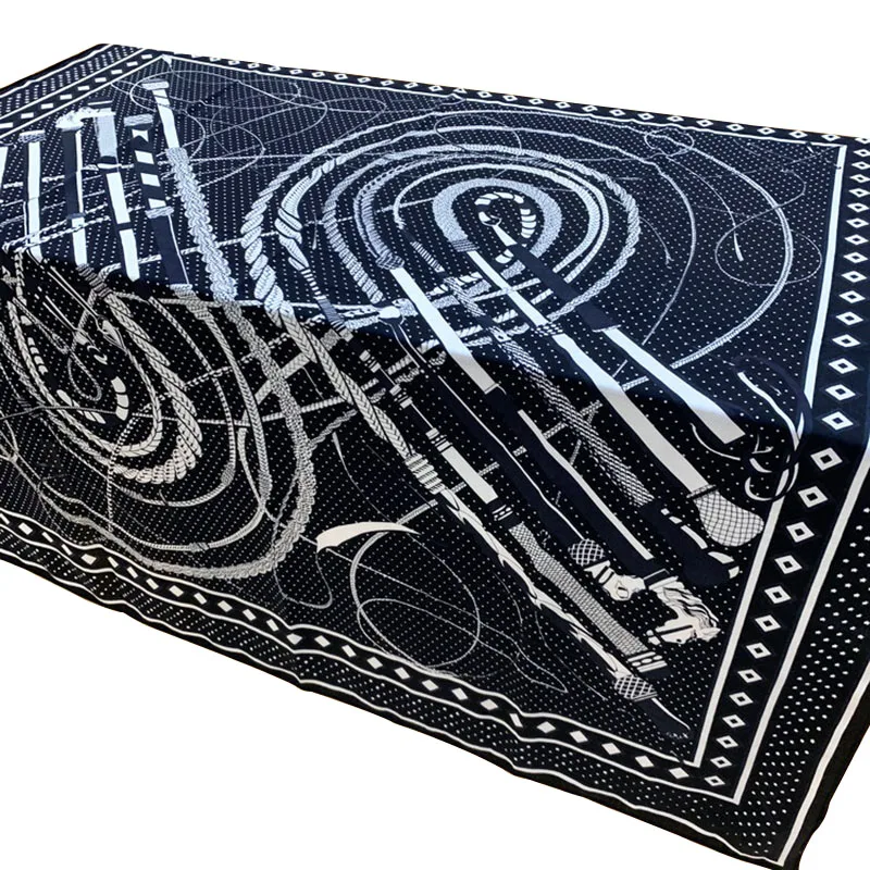 

2020 New 70% Cashmere 30% Silk Scarf Women Thin Shawl Fashion Whip & Dot Print Stole Oversize Bandana 135*135cm