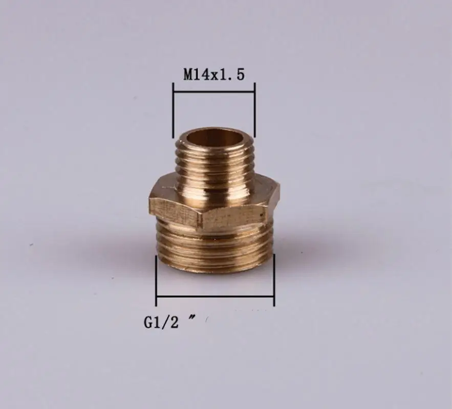 5 шт. 1/2 &quotBSP к M14 * 1 штыревые латунные соединительные адаптеры|Фитинги для труб| |