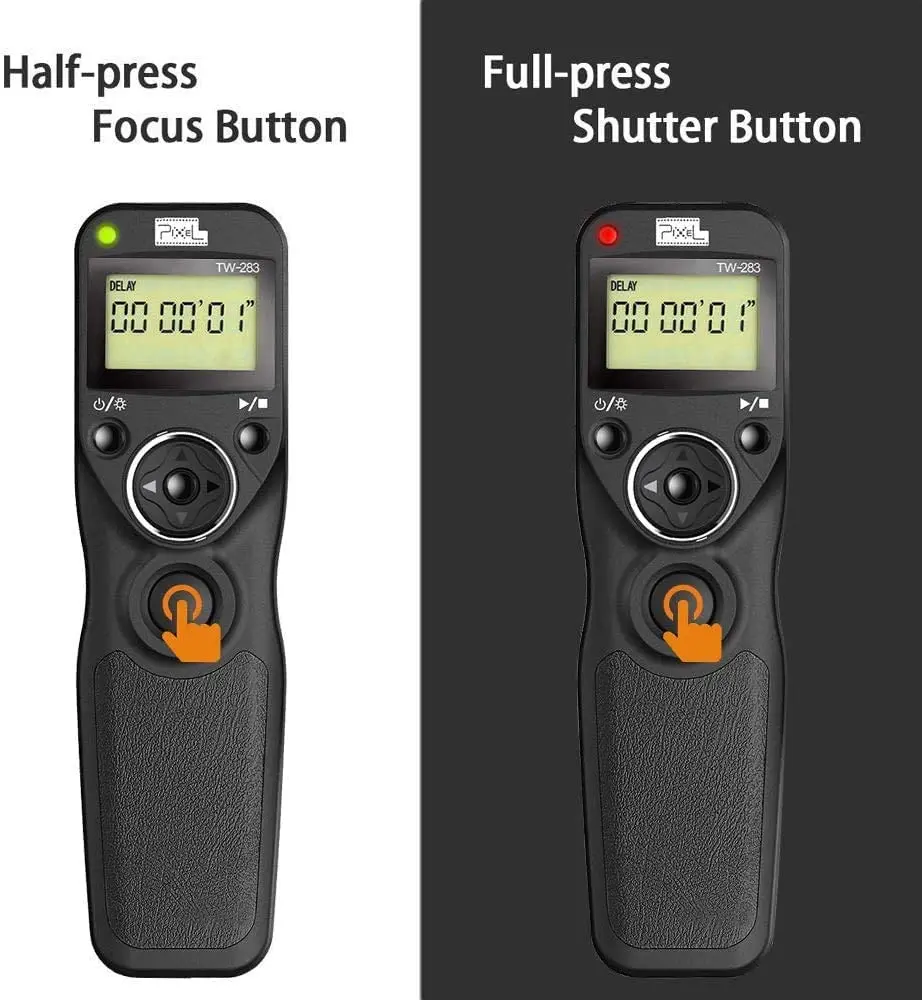 Pixel TW-283 Wireless Timer Remote Control Shutter Release（DC0 DC2 N3 E3 S2 90FJ）Cable For Canon Nikon Sony FUJITSU Camera camera remote shutter button camera remote shutter release