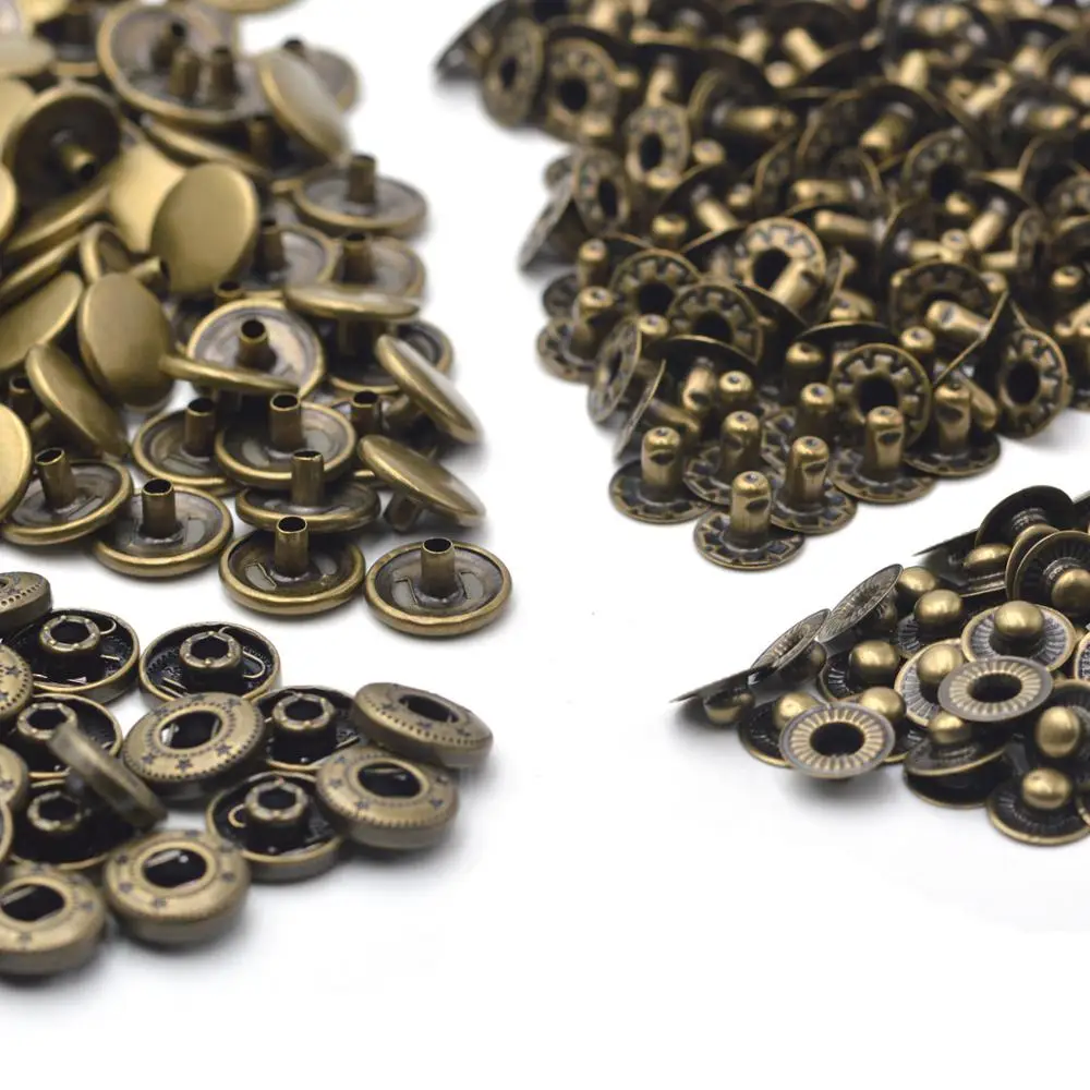Kalaso  #655 #633 #831 30sets High Quality Brass Material Press Studs Sewing Snap Buttons Fasteners Leather Craft Clothes Bags 6