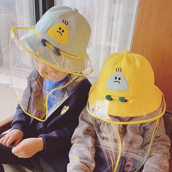 

Protect Hat With Removable Plastic Cover For Child Anti Droplets Spread Eyes Face Mouth Full Cover Dust Mask Anti Spittle Cap