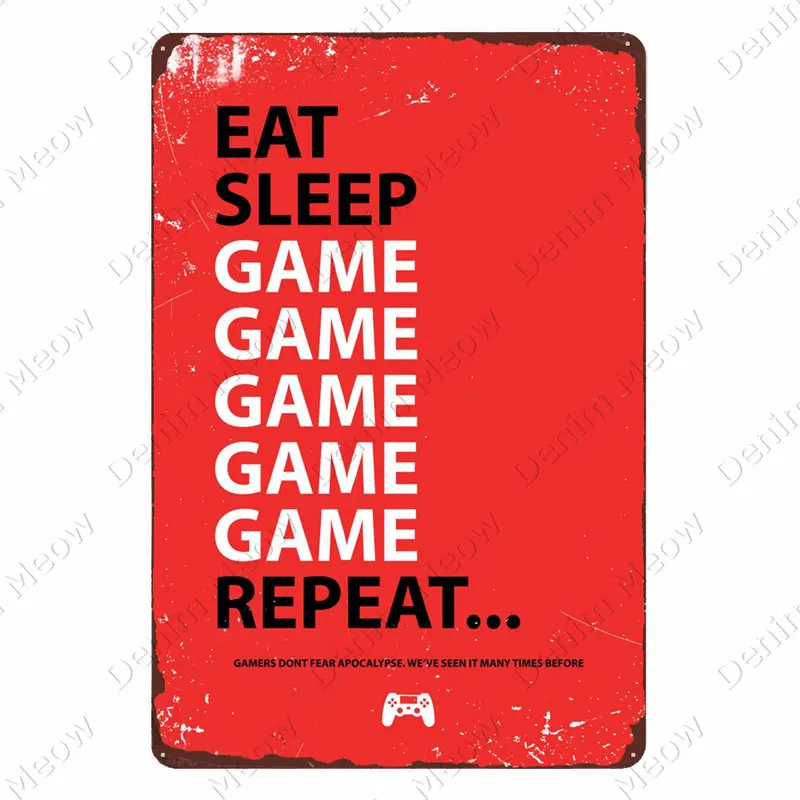Gaming Slogan Retro Tin Sign