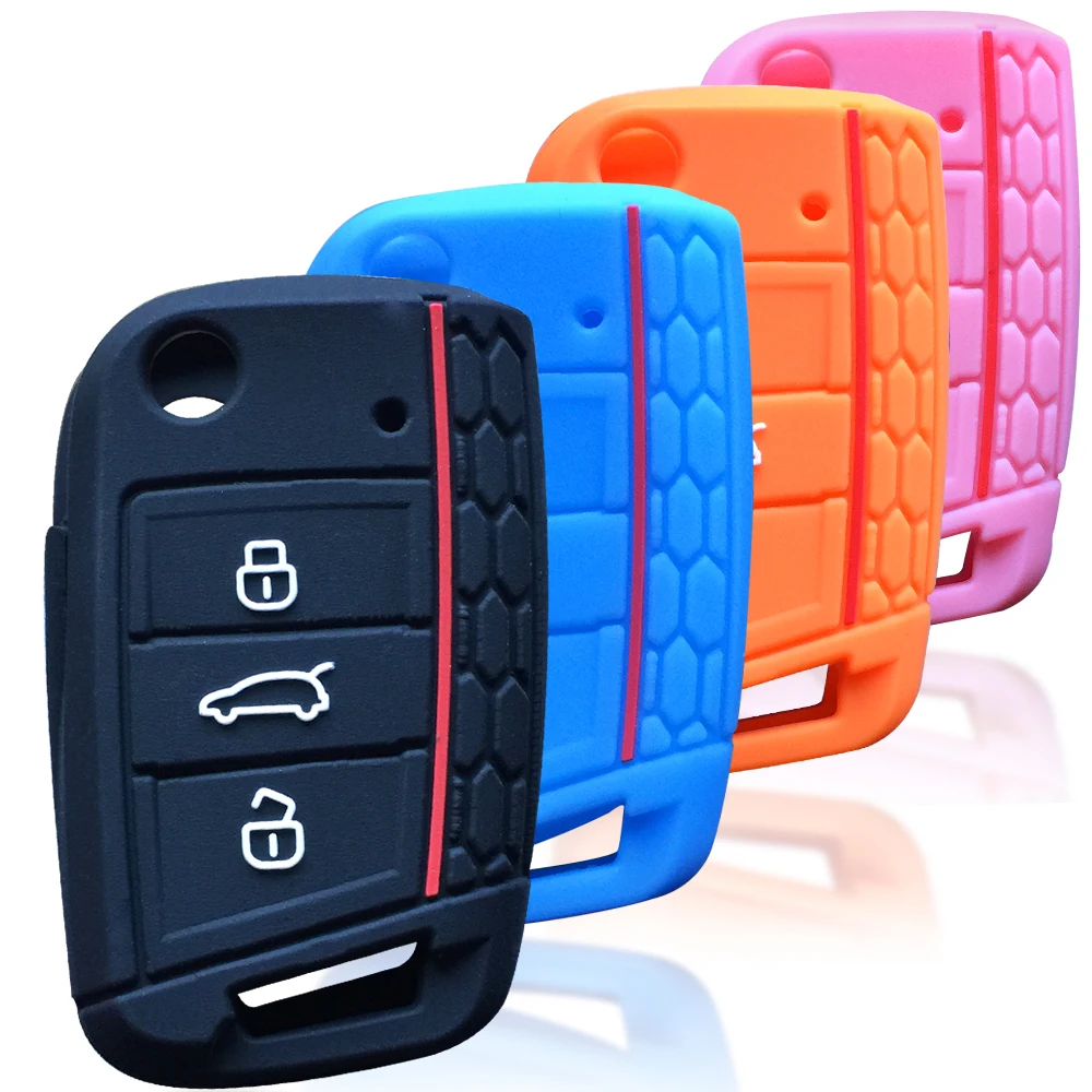 Key Case Cover for Vw Golf 7 Polo Tiguan T-Roc Skoda Octavia A7 Rapid Karoq Fabia Seat Leon Ibiza Ateca