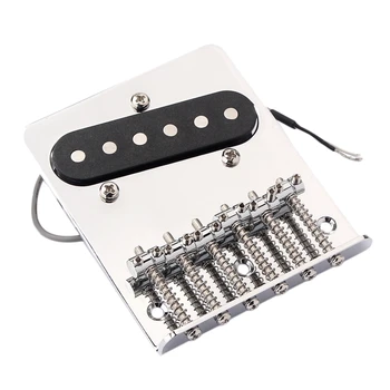 

Guitar Bridge,Magnetic Saddle Guitar Bridge Single Coil Pickup Slot Tailpiece Set with for TL Telecaster Electric Guitar