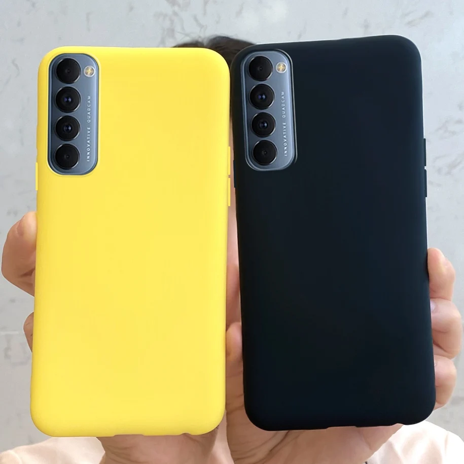 Per Oppo Reno4 Lite Custodia Reno4 Z 5G Cover Custodia Protettiva In Silicone Morbido Giallo Nero Opaco Di Lusso Per Oppo Reno 4 Pro Lite 4F Fundas