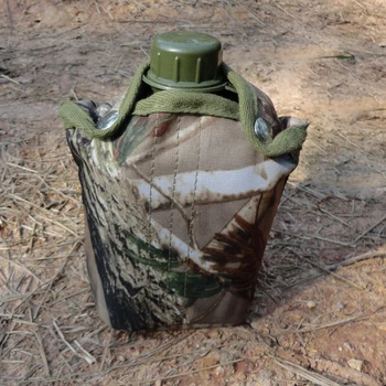 

1L Outdoor Sport Hunting Military-Style Canteen Bottle Plastic Camping Hiking Survival Water Bottle Kettle With Cloth Covers
