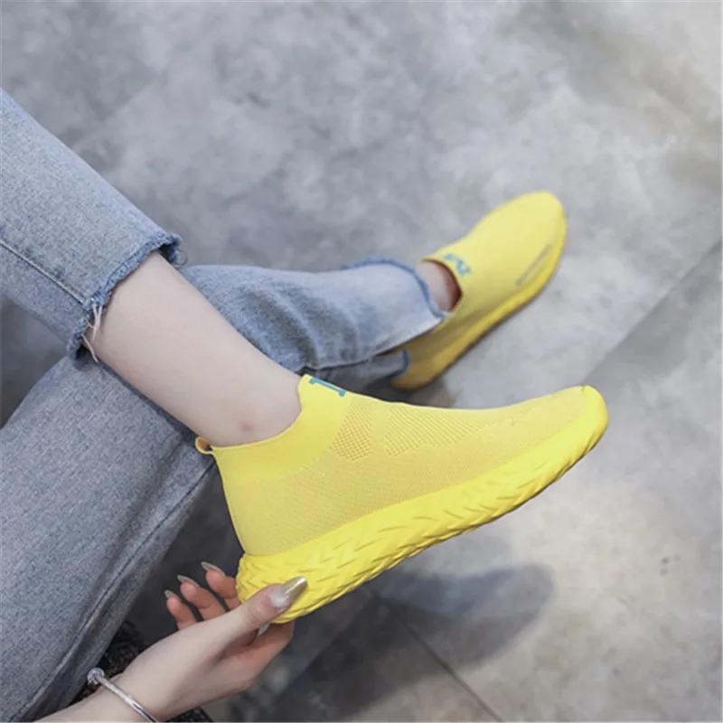 

Autumn Breathable Loafers Women's 19 Low Top Sports New Style Casual Running Shoes Slip-on Solid Color Mesh wa zi xie