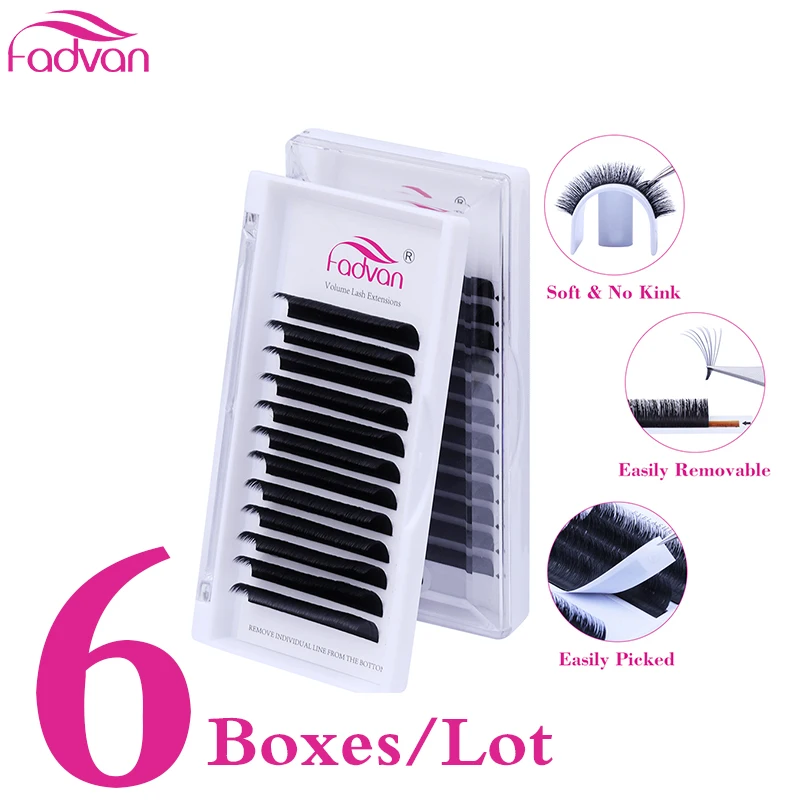 

6 boxes/lot Blooming Lashes Easy Self-making Fans Lashes Auto Mink Easy Fanning Eyelash Extensions Mink 3D Led Eyelashes Extens