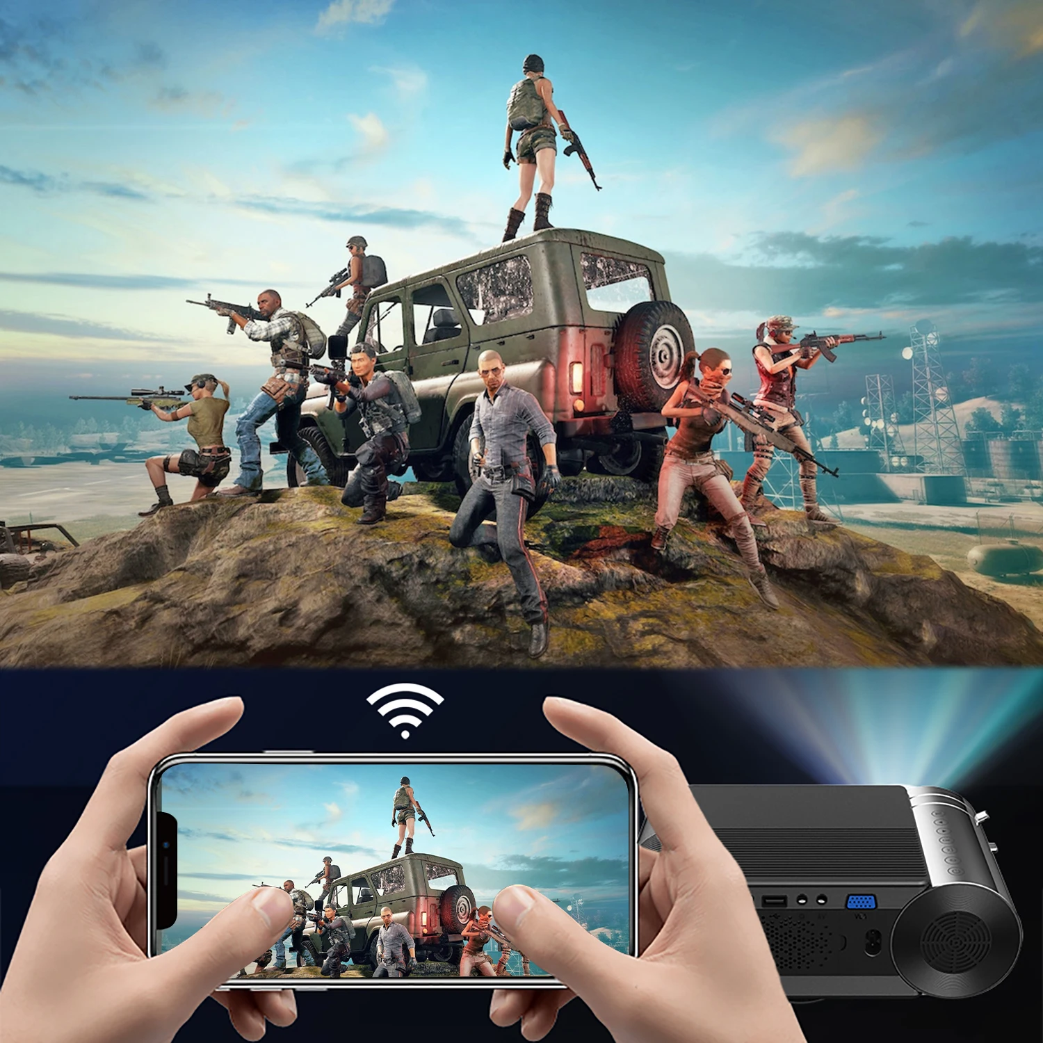 720P портативный светодиодный мини-проектор HD для 1080P беспроводной WiFi многоэкранный видеопроектор с инфракрасной функцией дистанционного управления