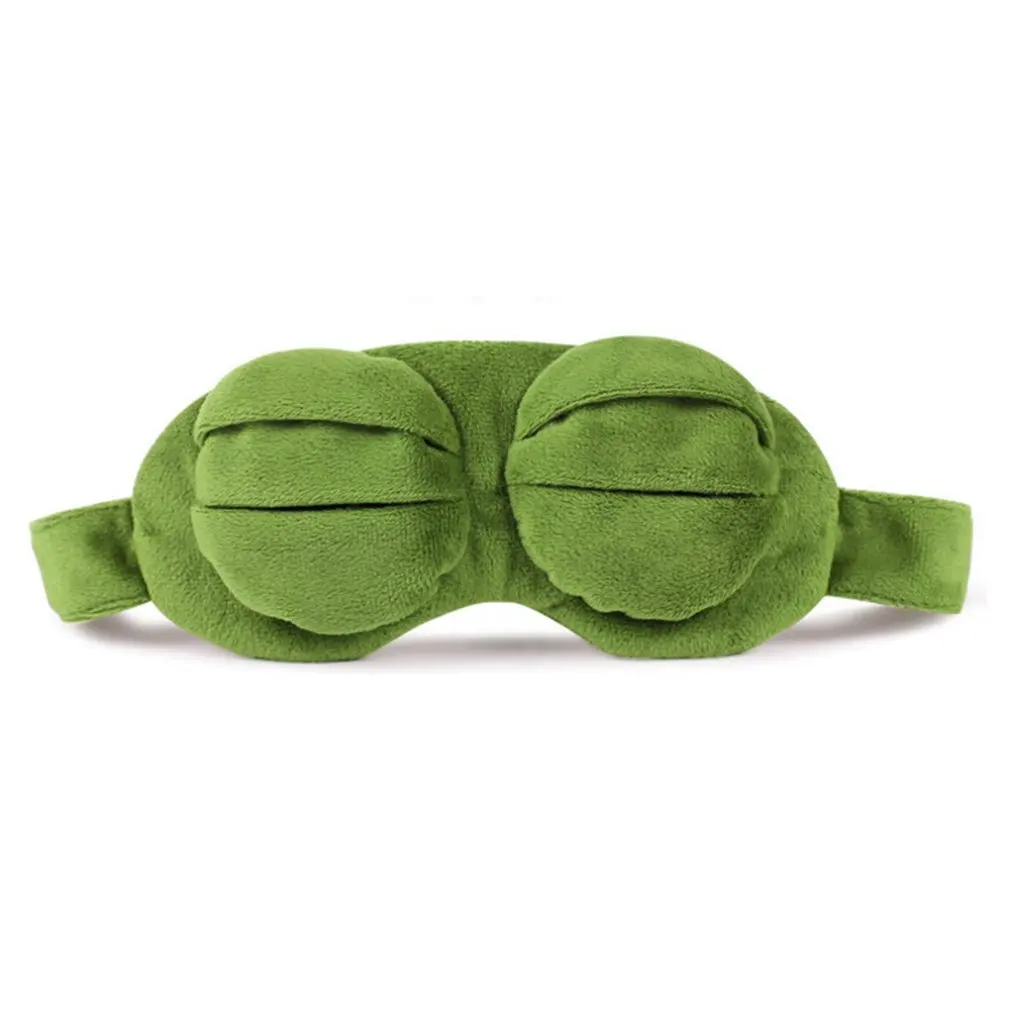 eye mask 3D Sad Mask Soft Sponge The Outer Layer Soft Shading Breathable Super Cute Frog Eye Mask Personality Sad Frog Eye Mask - Цвет: eye mask