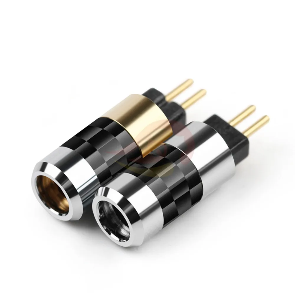 HIFI 0 78mm Plug Earphone Pin Audio Jack For UM3X W4R UE18 Headphone Wire Connector Carbon Fiber Adapter DIY Black Silver