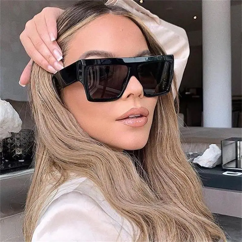 Black Oversized Square Sunglasses Women Vintage Luxury Brand