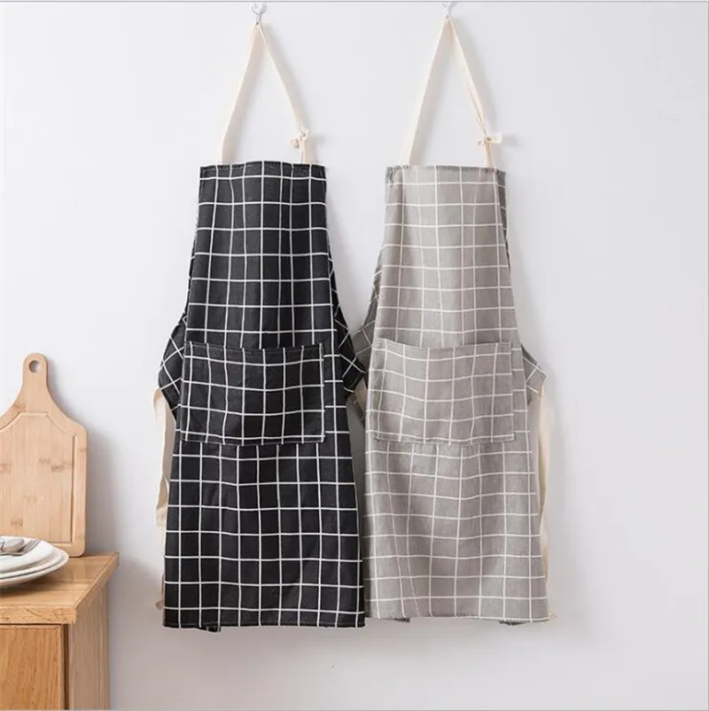 2019 New Hot Fashion Lady Women Men Adjustable Cotton Linen High-grade Kitchen Apron for Cooking Baking Restaurant