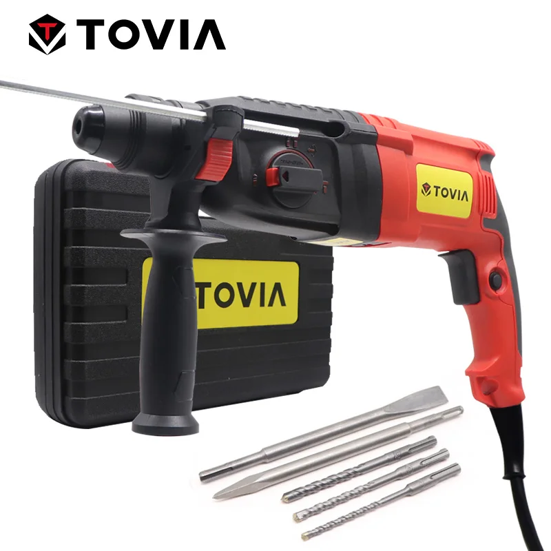 

TOVIA 220V Electric Rotary Hammer SDS Plus Drill Chuck AC Electric Hammer Drill Variable Speed Safety Clutch