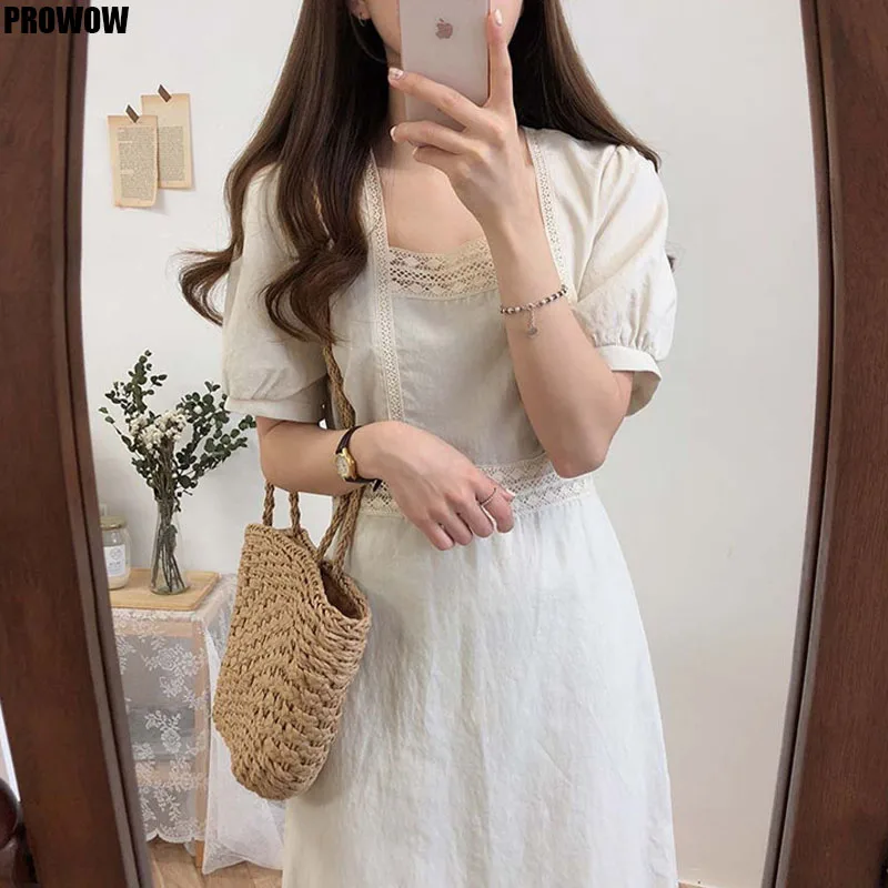 2020 Summer Dress Girls Boho Party Cotton Linen Female Plus Size Vintage Dress Blue Short Sleeve Women Dresses Femme Vestido