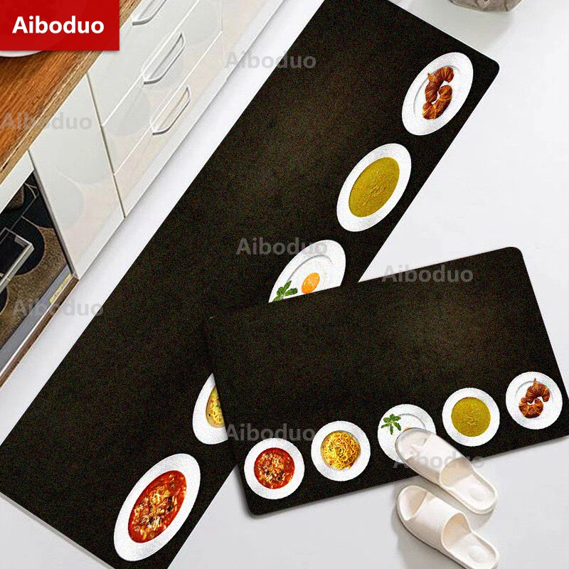 Modern Kitchen Mat Home Entrance Doormat Hallway Bedroom Living Room Decoration Floor Carpet Balcony Bathroom Anti-Slip Long Rug