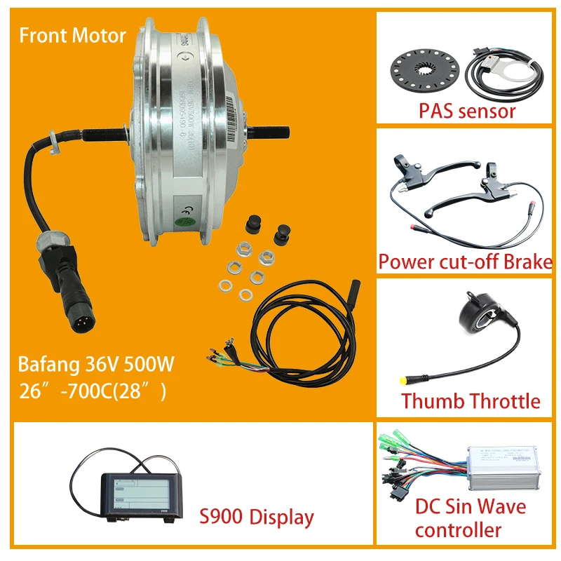 36V 500W S900 BAFANG 36V 500W передний привод бесщеточная Планетарная втулка для велосипеда электрический велосипед велосипедный двигатель в ЕС - Цвет: 36V 500W S900