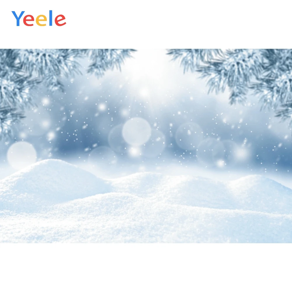 

Winter Snowflake Photocall Backdrop Glitter Spots Snow Sunlight Baby Portrait Christmas Party Photography Background Photostudio
