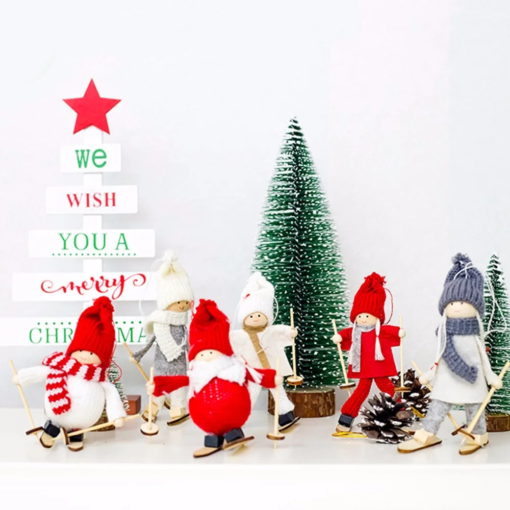 FENGRISE милый ангел кукла девочка Лыжная подвеска рождественские украшения для дома Рождественская елка украшения подарки для детей год