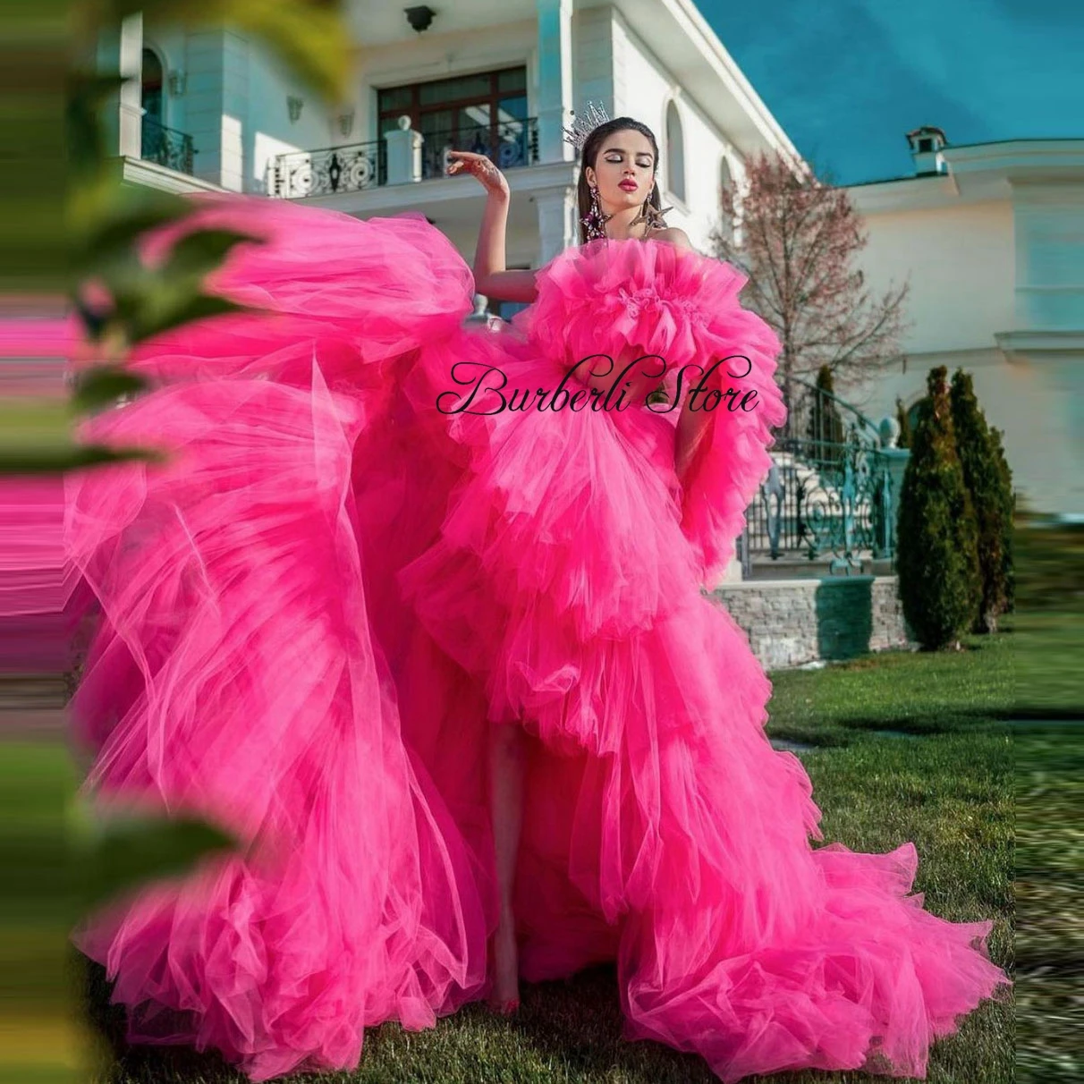 Tiered Tulle Women Formal Event Dress 