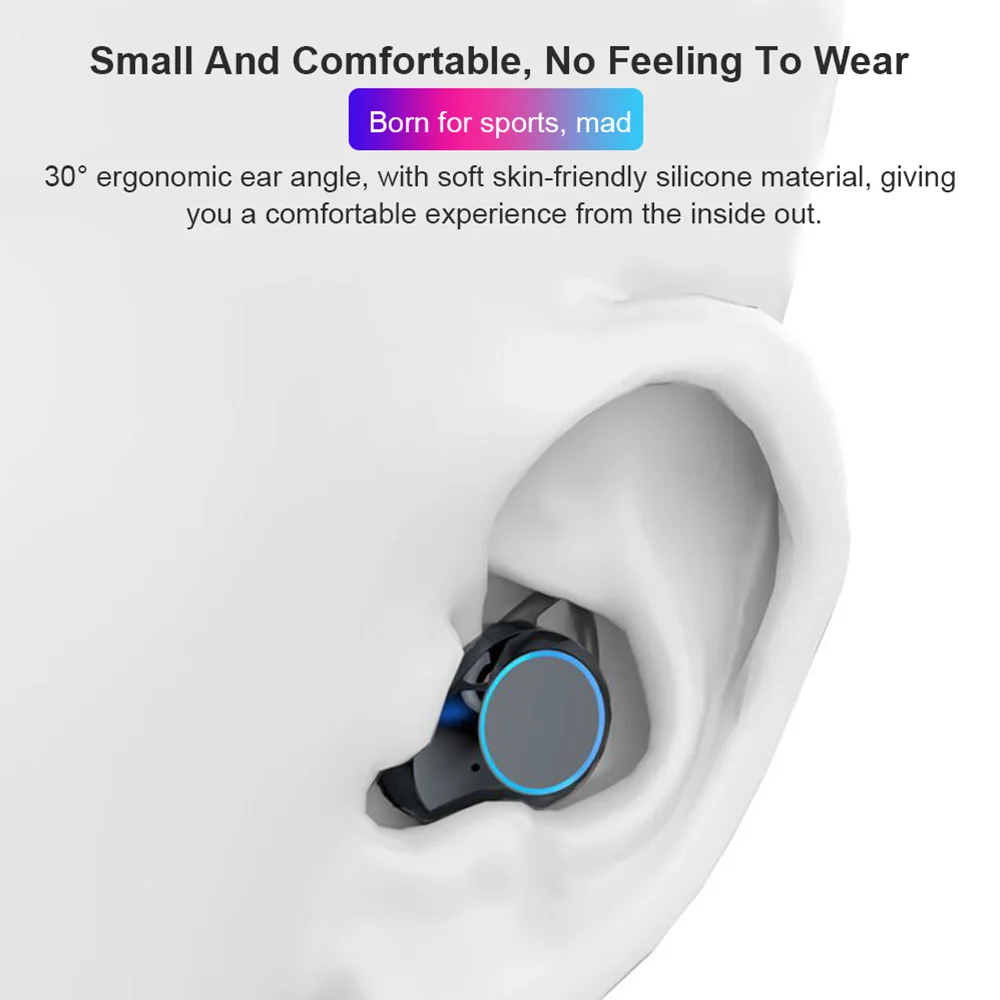G02 Bluetooth наушники 9D стерео Беспроводной наушники BT5.0 Twin IPX7 водонепроницаемые наушники 3300 мАч светодиодный цифровой внешний Смарт-аккумулятор