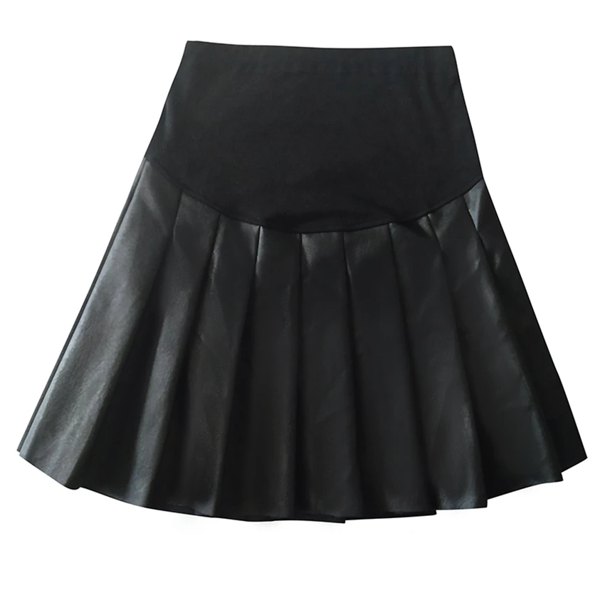 Pregnant women Half body skirt new autumn and winter tide mother wearing a loose stomach lift skirt pleated short