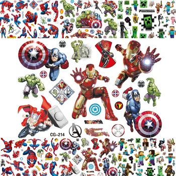

Cartoon Avengers Temporary Kids Tattoos For Boys Children Hero Body Art Tatoos Iron Man Thor Captain America Fake Tattoo Sticker
