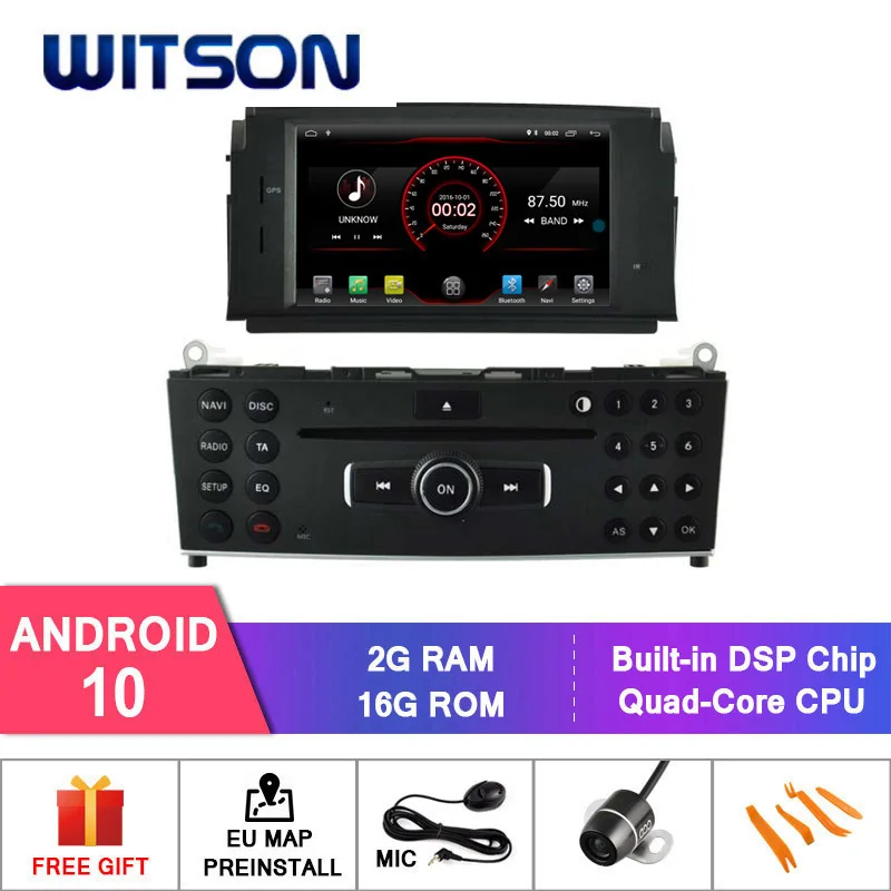 DE со! WITSON Android 10 0 автомобильный DVD для MERCEDES BENZ C CLASS W204 2007 2011 4 Гб RAM + 64 FLASH 8 Octa Core DVR/WIFI