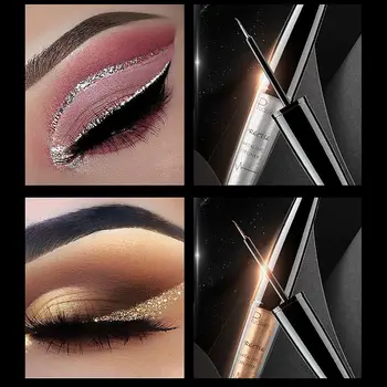 

Liquid Eyeliner Shiny Cosmetic Professional Makeup Luxury Glitter Eye Liner For Women Beauty White Gold Color Eyeliner Maquiagem