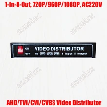 1080P 960P 720P 1CH In 8CH Out AHD CVI TVI CVBS Video Distributor 1-8 Splitter Desktop Mount for Analog HD CCTV Security System