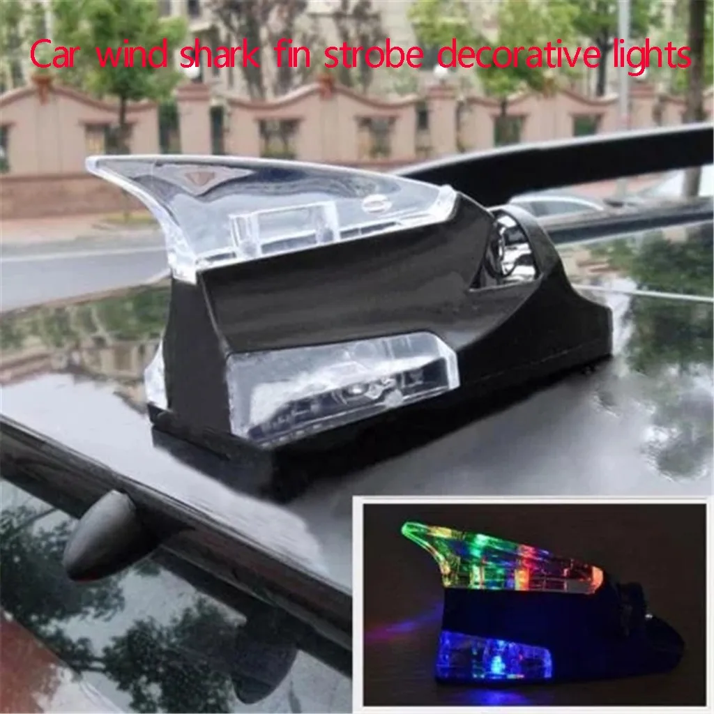 Франшиза Автомобильная декоративная лампа Солнечный ветер энергии дизайн Led плавник акулы стробоскопы декоративные огни энергии ветра украшения