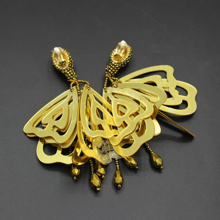 Новые Подиумные длинные серьги клипсы в стиле барокко 577|earrings fashion|fashion earringsearrings