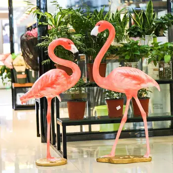 

Wedding props garden landscape garden window flamingo large ornaments glass steel sculpture decoration decoration crafts