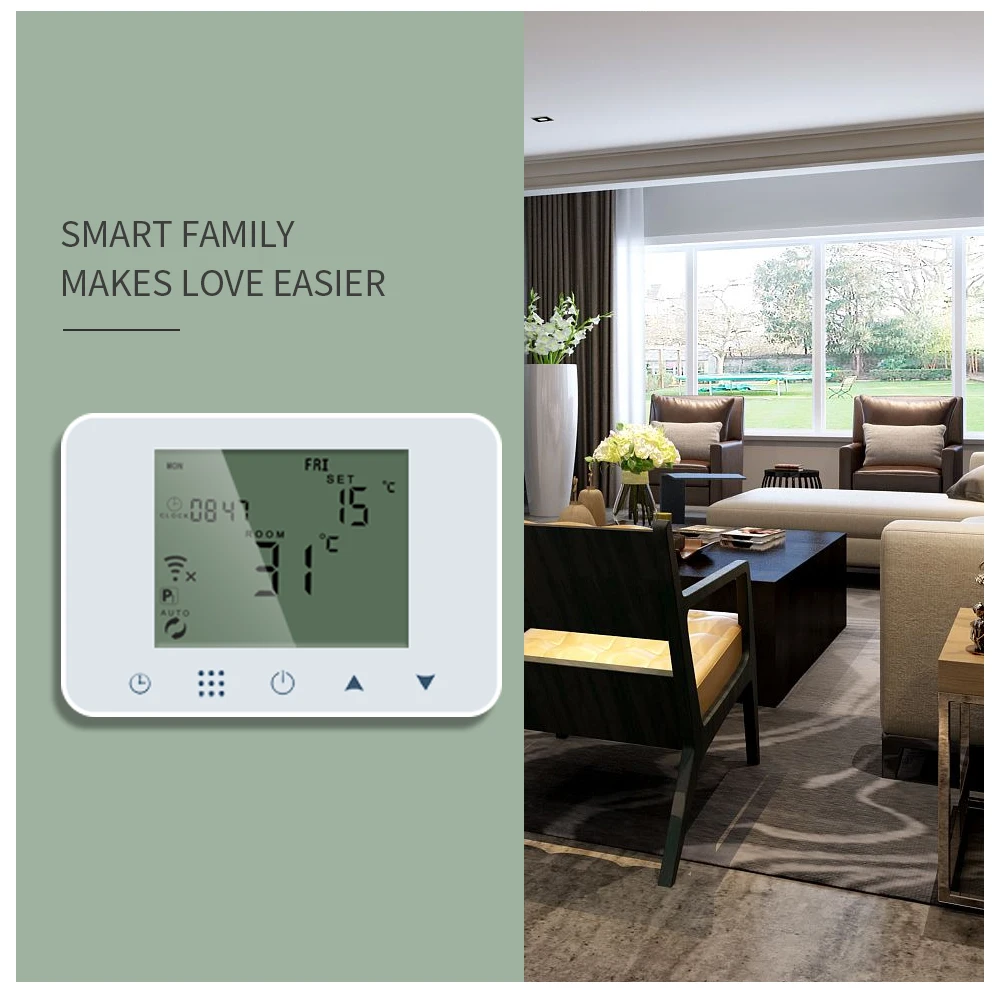 

Touch Screen Digital Thermostat Temperature Controller WiFi RF Wireless Gas Boiler Water Floor Heating Remote Control Thermostat
