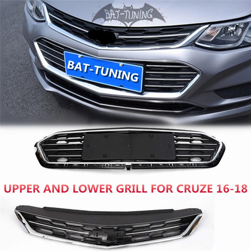 1 комплект ABS передний бампер Верхняя и нижняя решетка для Chevy Cruze Chevrolet 16-18