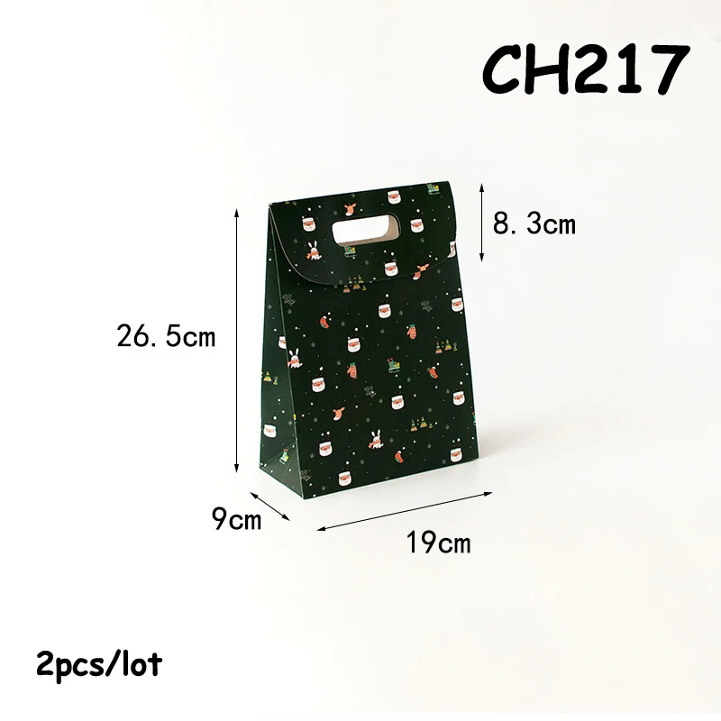 CH217 Олень Снеговик конфеты подарочные пакеты Счастливого Рождества гостей упаковочные коробки праздничный подарок на Рождество Декор Сумочка пакет коробки 2 шт - Цвет: CH217