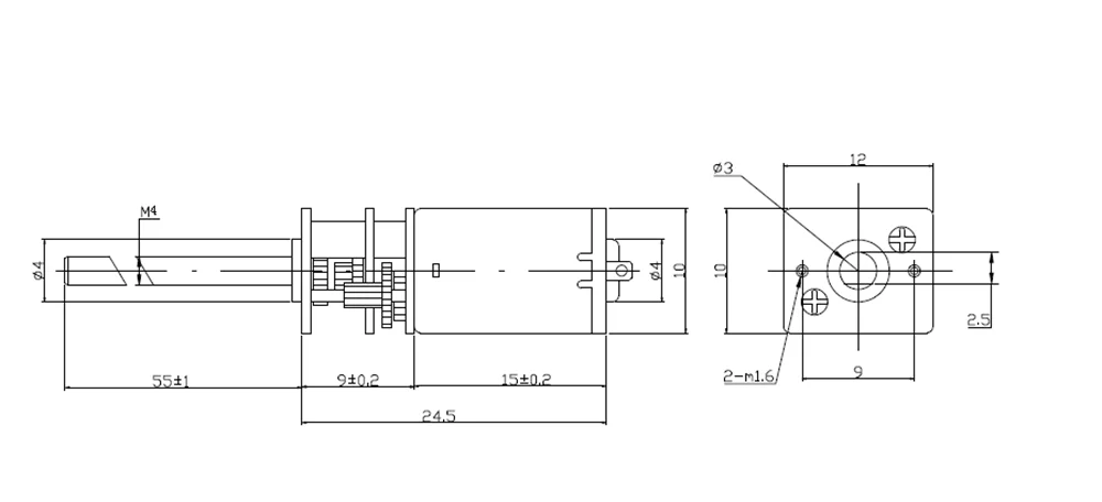 15 1000rpm da c.c. do codificador do