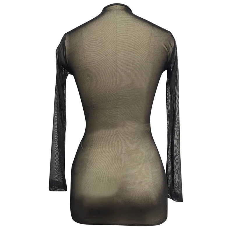 Sheer Mesh Nightdress Lingerie Clubwear Sexy Erotic Lingerie See-Through Mini Dress Soutien Gorge Sexy Erotique 30OCT176