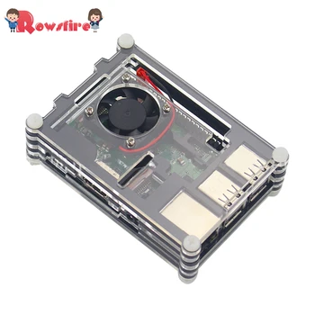 

9-Layer Acrylic Protective Cover Shell With Fan For Raspberry Pi 3B+/3B/2B - Black