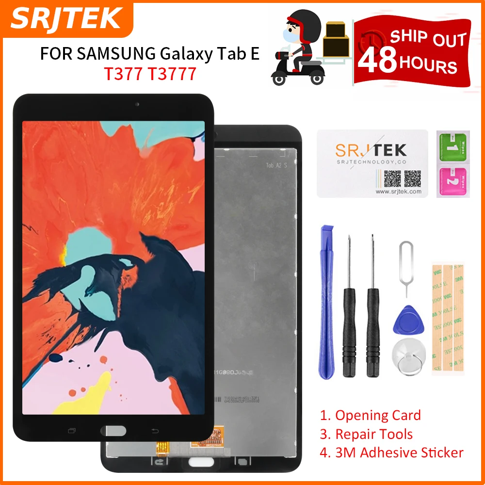 ЖК-дисплей SRJTEK для Samsung Galaxy Tab E 9. 0 T3777 T377 сенсорный экран дигитайзер стекло