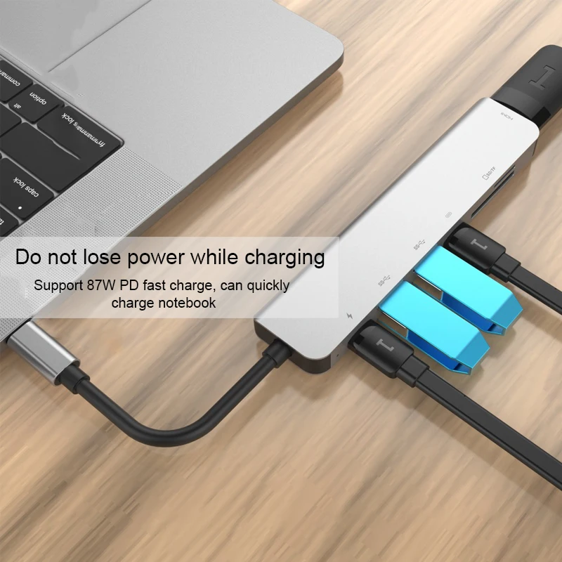 Basix Тип C концентратор к HDMI адаптер 4K Thunderbolt 3 USB C концентратор с концентратором 3,0 TF считыватель SD карт слот PD для MacBook Pro/Air USB C концентратор
