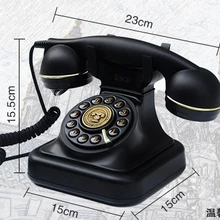 Классический качественный черный телефон роскошный домашний винтажный проводной телефон