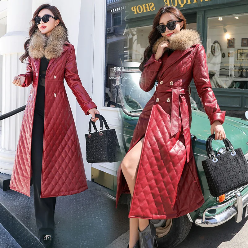 Шуба женская зимняя из овчины шуба искусственного лисьего меха воротники