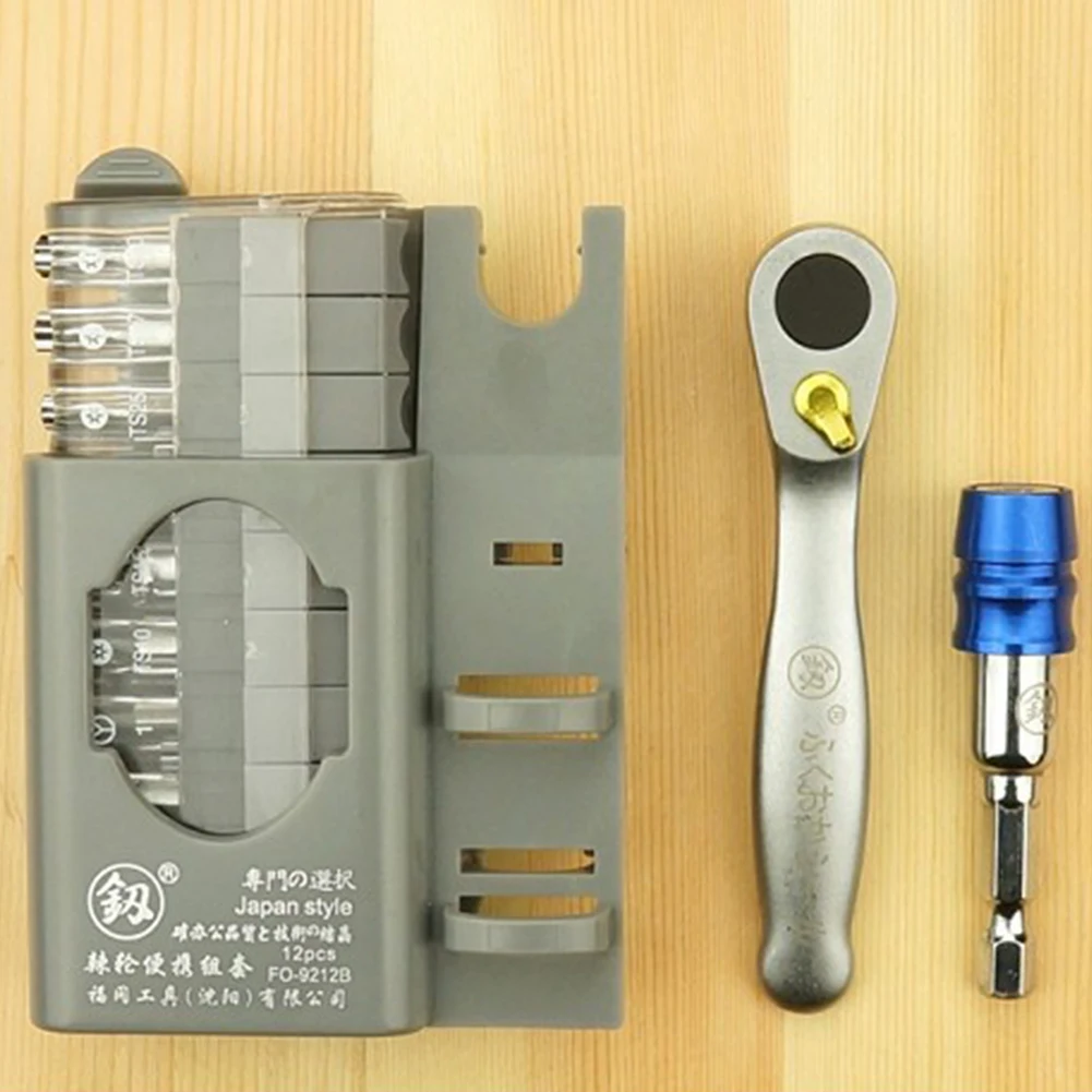 

12 PCs Repair Multifunctional Hand Tools Mini Durable Extension Rod Ratchet Wrench Set Bike Chrome Vanadium Steel Portable