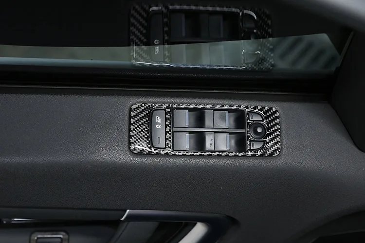 Углеродное волокно Кнопка подъема окна автомобиля рамка отделка наклейки для Land Rover Дискавери Спорт аксессуары