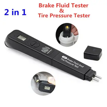 

Universal 2 in 1 Car Vehicle OBD 2 Diagnostic Tool Brake Fluid Liquid Tester Pen with LED +Tire Pressure Tester
