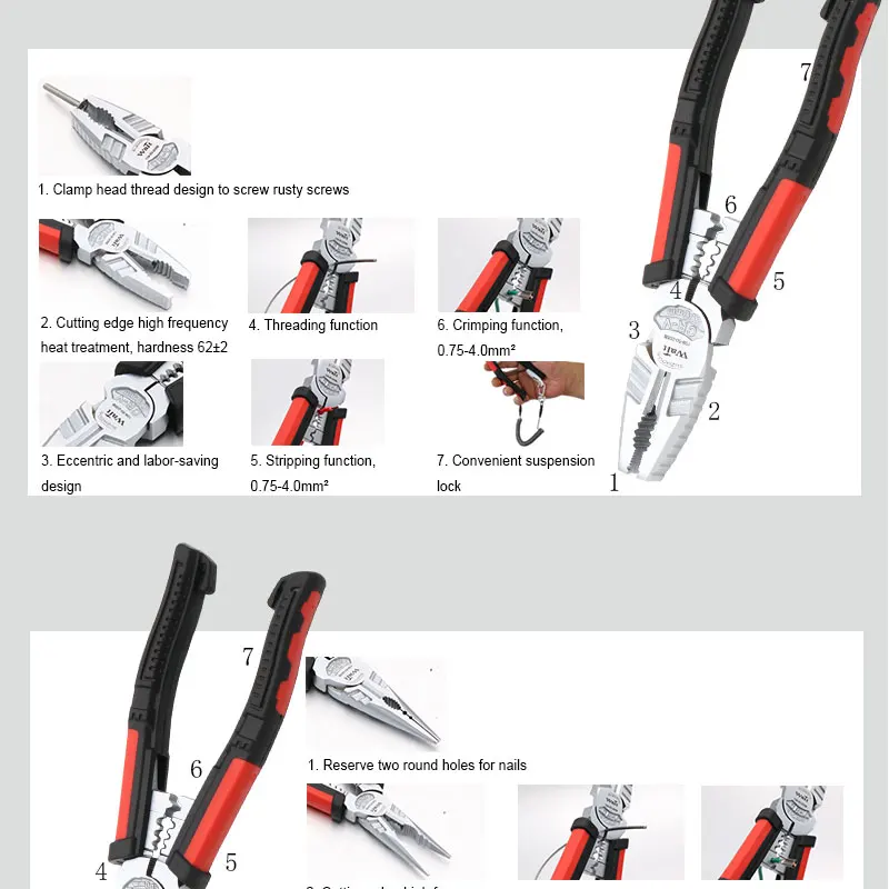 GTY06138-PINCE DE SERRAGE,pince à Dénuder KWS-102 Multifonctionnelle