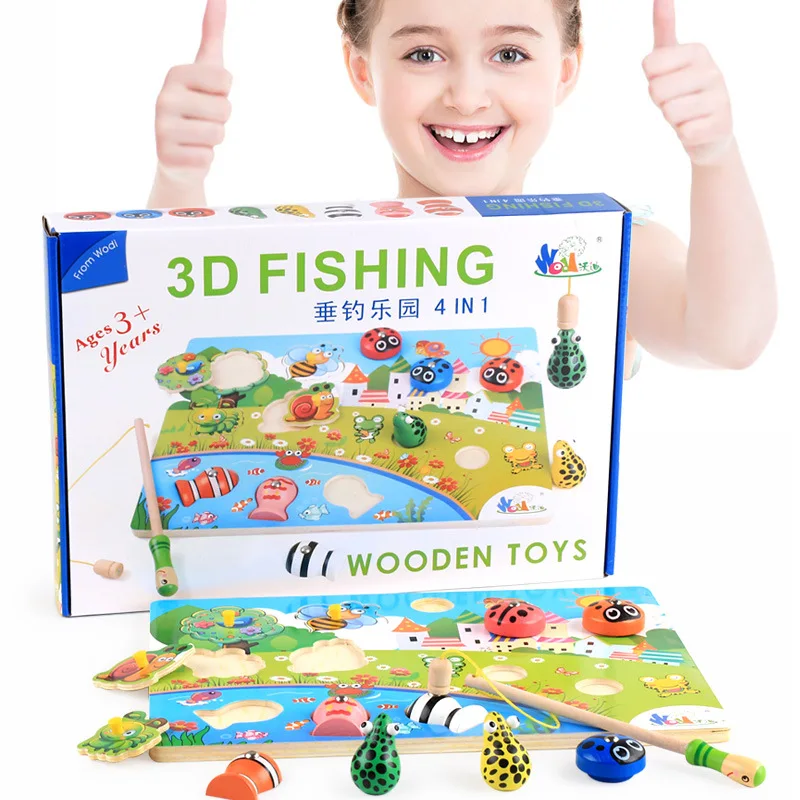 

Customizable Wood Three D Stereo Fishing Toy Hand Jigsaw Puzzle Children'S Educational Early Childhood Parent And Child Interact