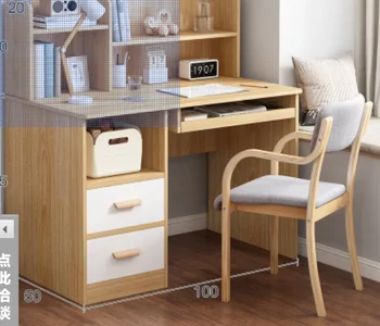 

Nordic wood color computer desk desktop with drawer simple student desk bookshelf writing desk simple desk
