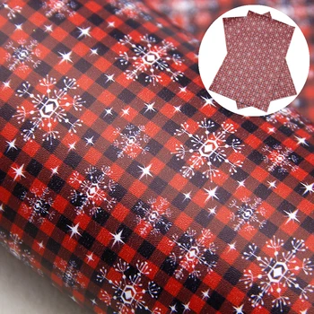 

David accessories 20*34cm Snow Printed Artificial Synthetic Leather For Hair Bow DIY Projects Handbag Shoes,1Yc9056